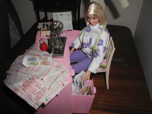 Barbie Digging in her Pattern Drawer