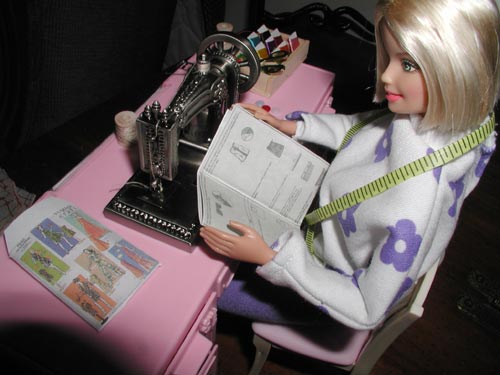 Barbie Checking her Pattern